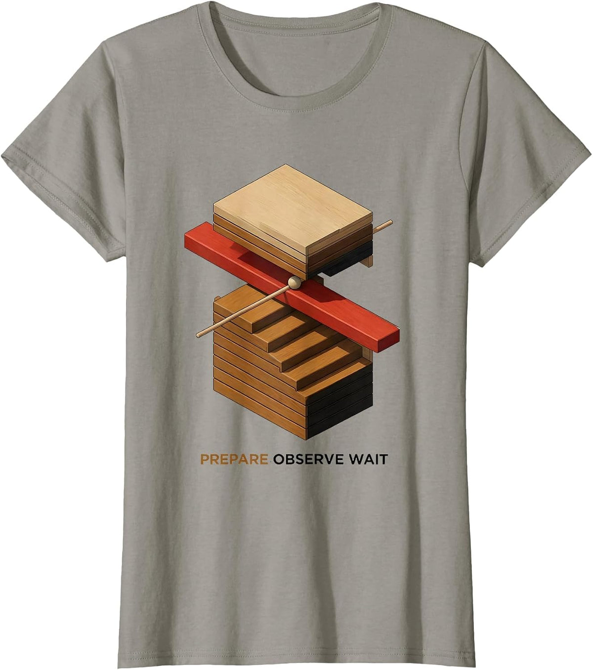 Women's Prepare Observe Wait Montessori Teacher Philosophy Pride T-Shirt - Slate Grey