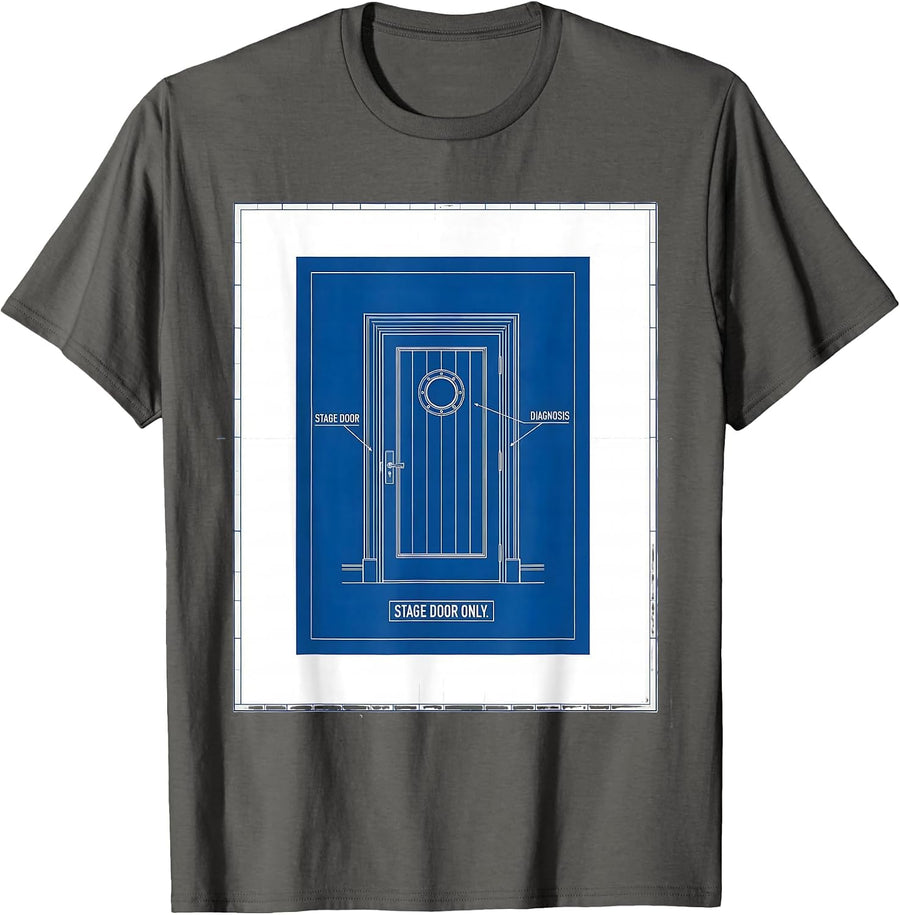Diagnosis: Stage Door Only Funny Theater Kid Musical Theatre T-Shirt - Asphalt Grey