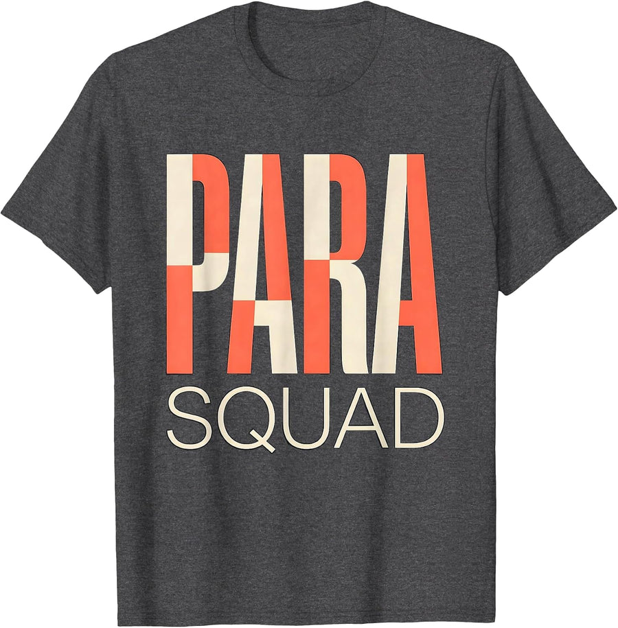 Men's Para Squad Back To School Appreciation Day Tie Dye Work T-Shirt - Dark Heather Grey