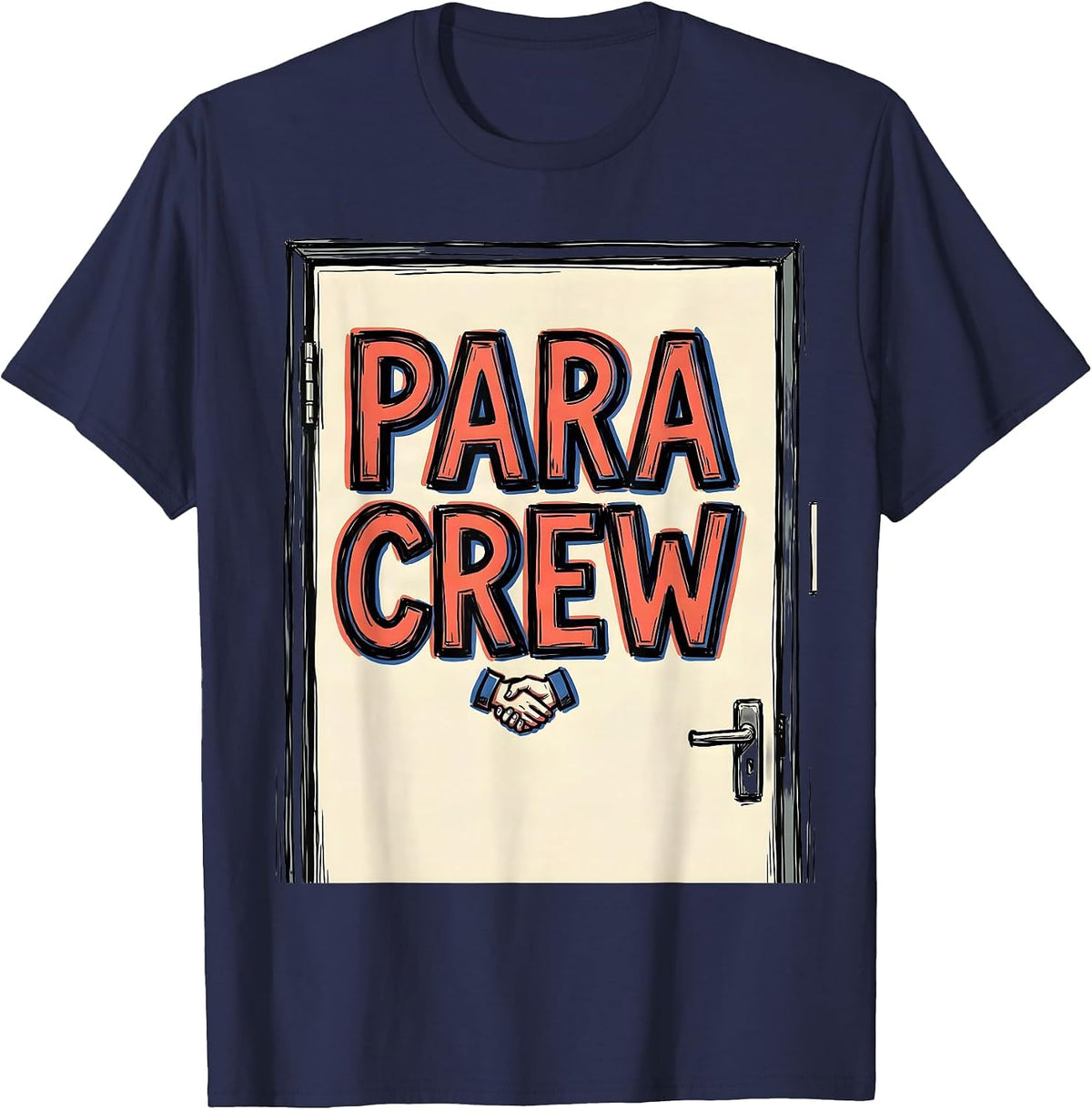 Men's Para Crew Heartfelt Paraprofessional Teacher Appreciation T-Shirt - Navy Blue