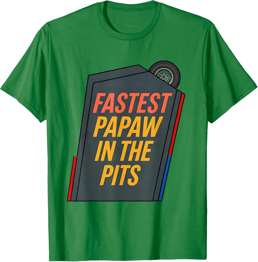 Men's Fastest Papaw In The Pits Patriotic RC Car Racing Drag Strip T-Shirt - Kelly Green