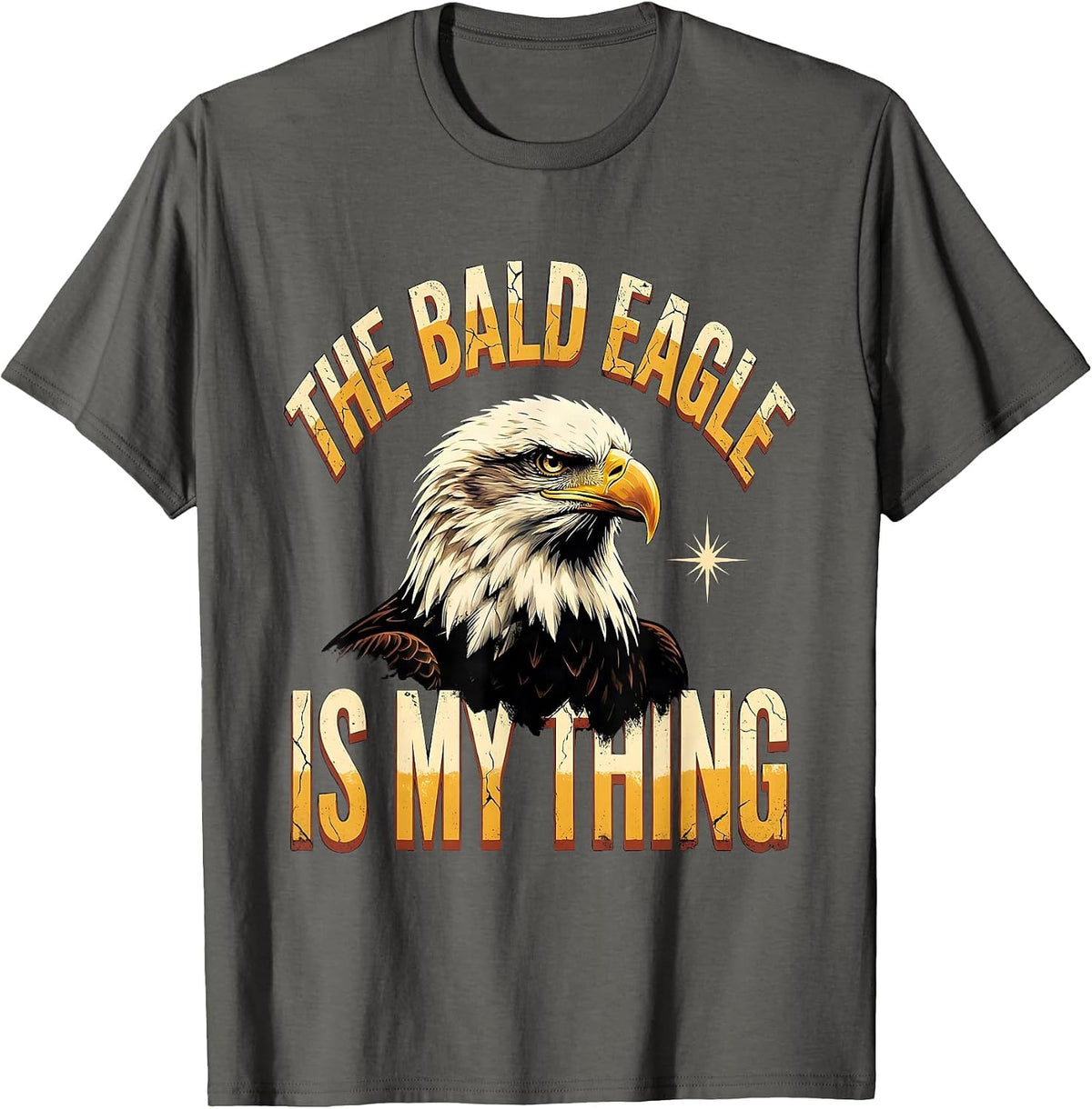 Men's The Bald Eagle Is My Thing Funny Retro Patriotic Eagle Lover T-Shirt - Asphalt Grey