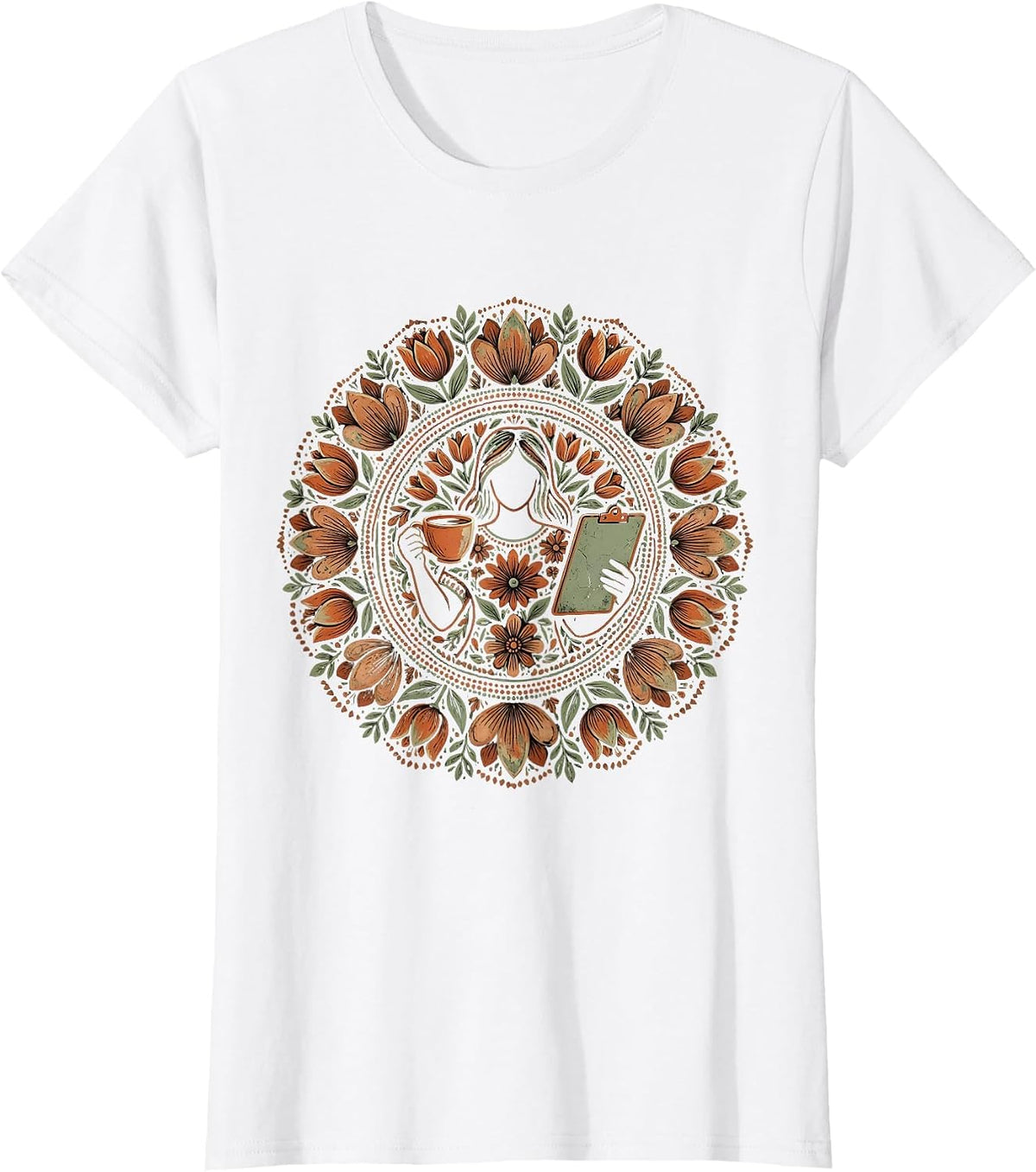 Paraprofessional Balancing Coffee and Clipboard T-Shirt - White