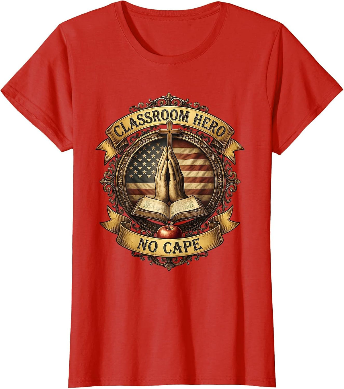 Classroom Hero No Cape Paraprofessional Design T-Shirt - Red
