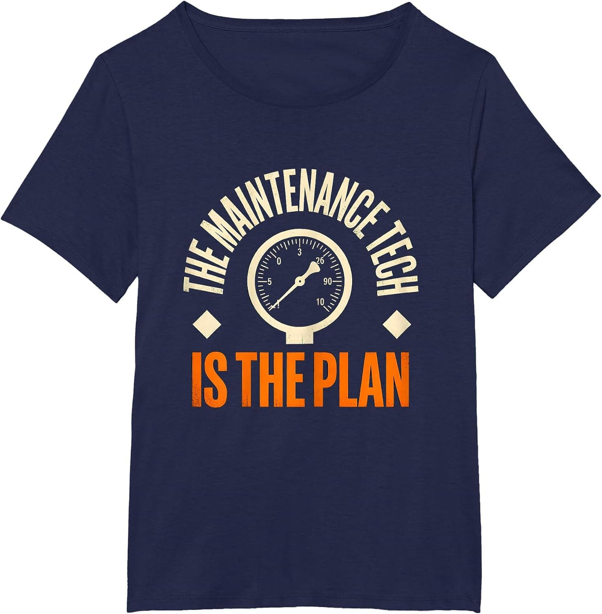 Women's The Maintenance Tech Is The Plan Funny HVAC Technician Gift T-Shirt - Navy Blue