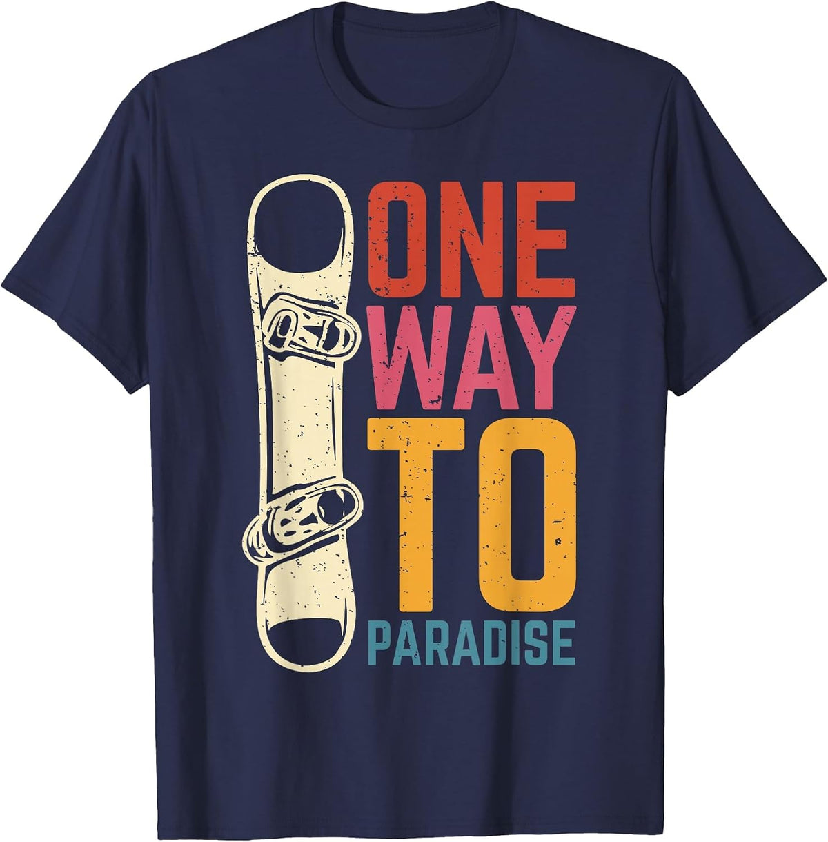 One Way to Paradise | Snowboard T-Shirt - Navy Blue