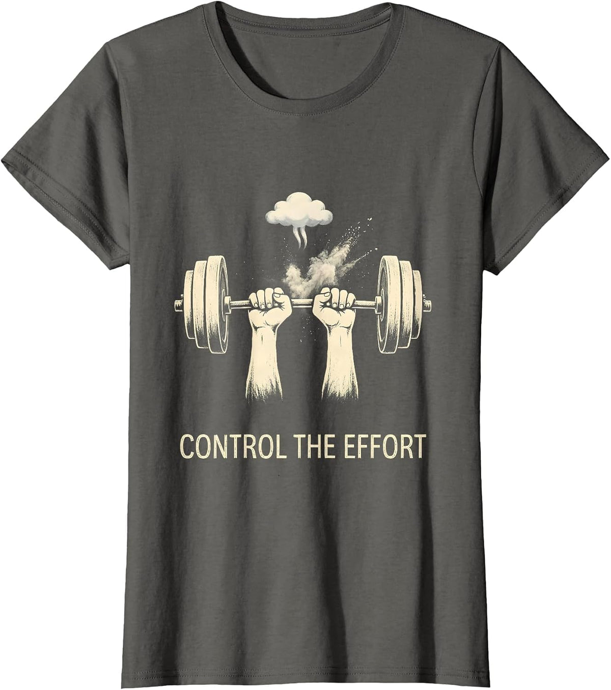 Women's Control The Effort Stoic Philosophy Quote Marcus Aurelius T-Shirt - Asphalt Grey