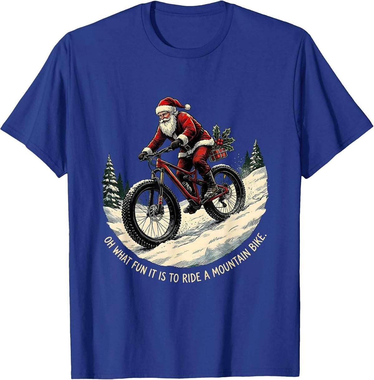 Men's Oh What Fun It Is To Ride A Mountain Bike Biker T-Shirt - Royal Blue