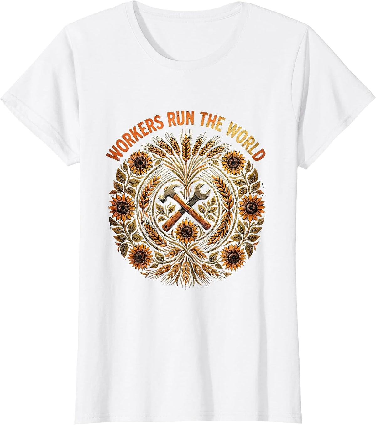 Workers Run The World Labor Day Design T-Shirt - White