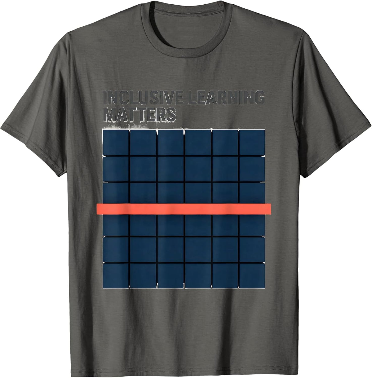 Inclusive Learning Matters Geometric Special Education T-Shirt - Asphalt Grey