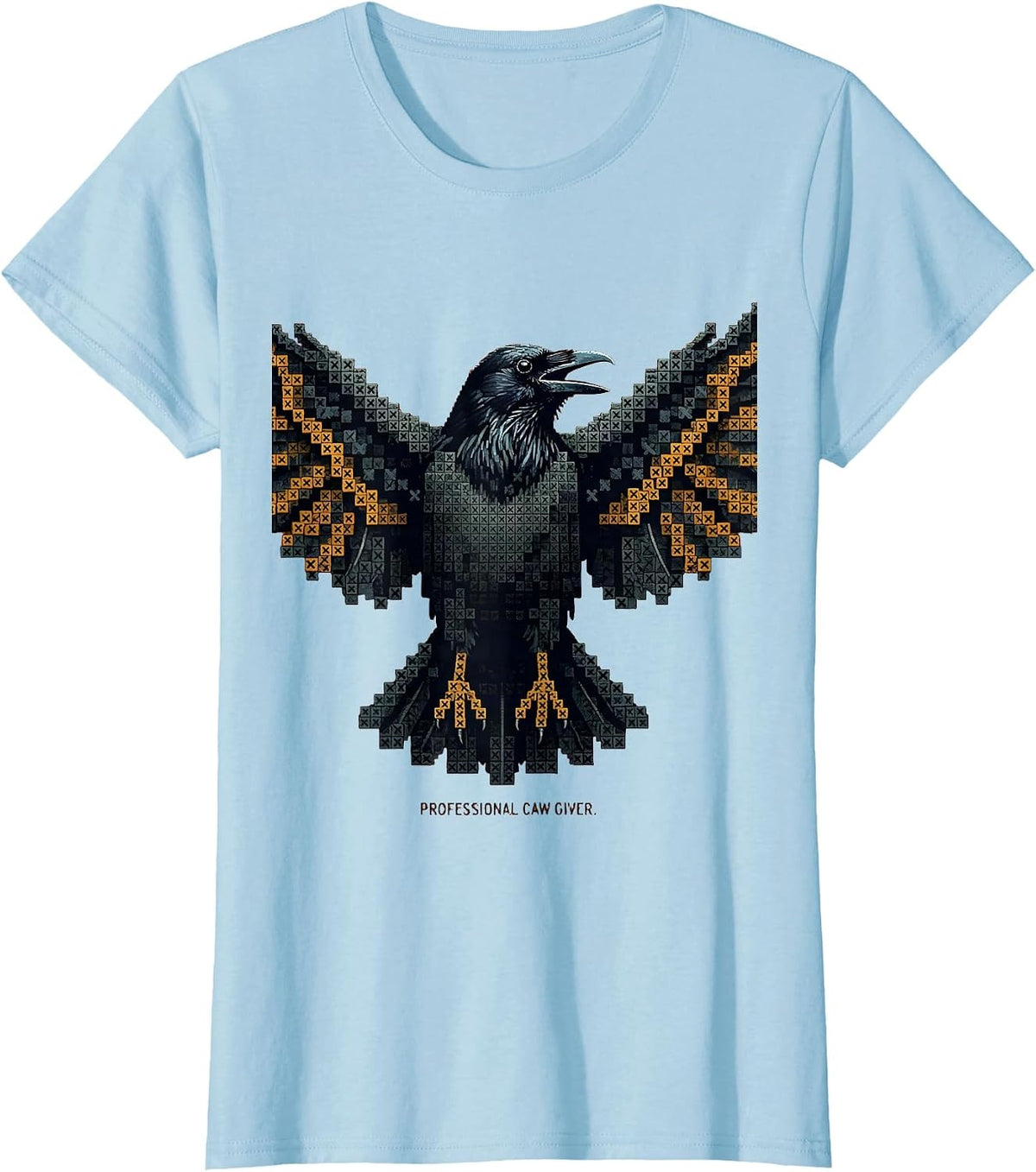 Women's Professional Caw Giver Funny Crow Design T-Shirt - Baby Blue