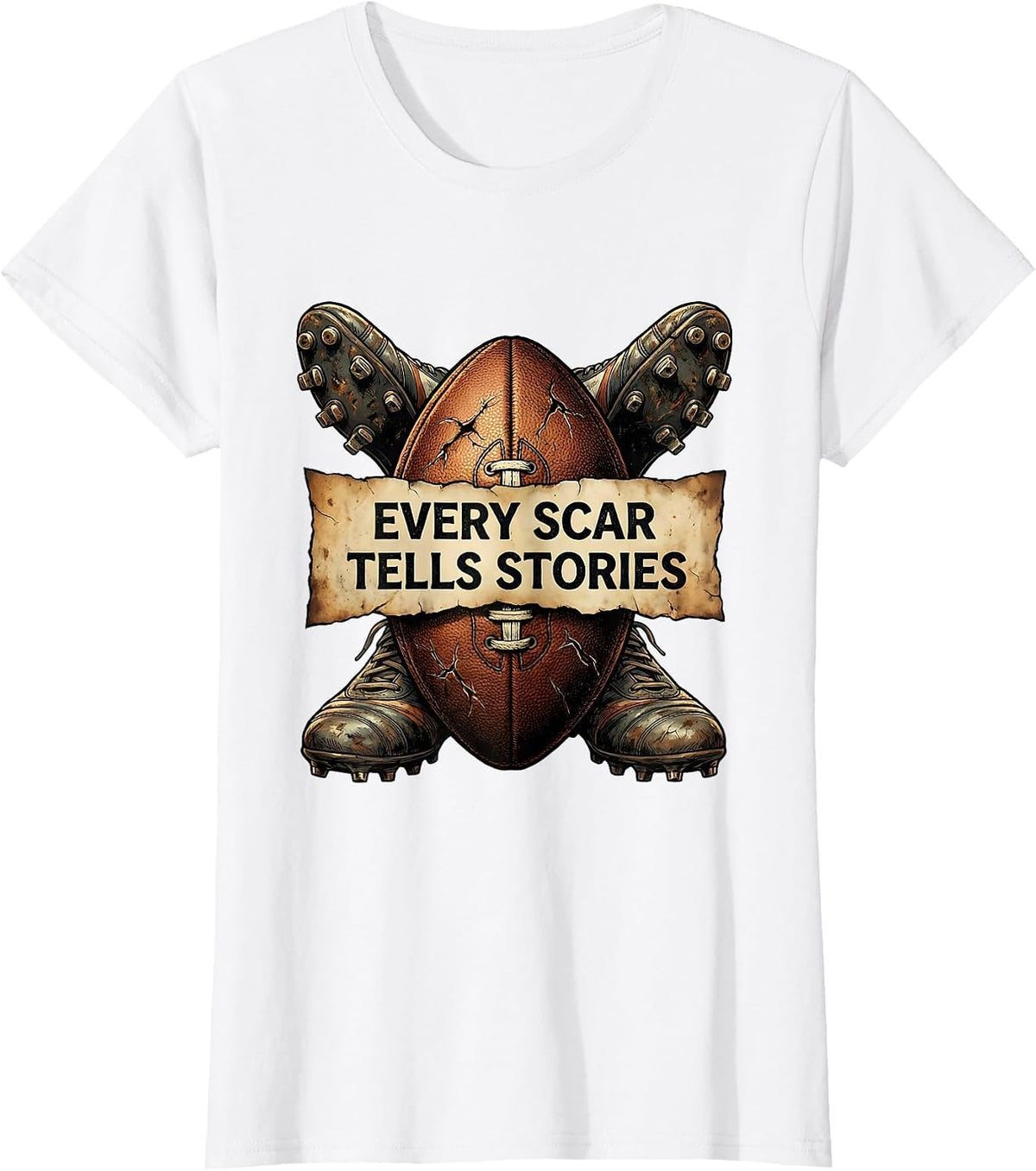 Every Scar Tells Stories Rugby Graphic Design T-Shirt - White