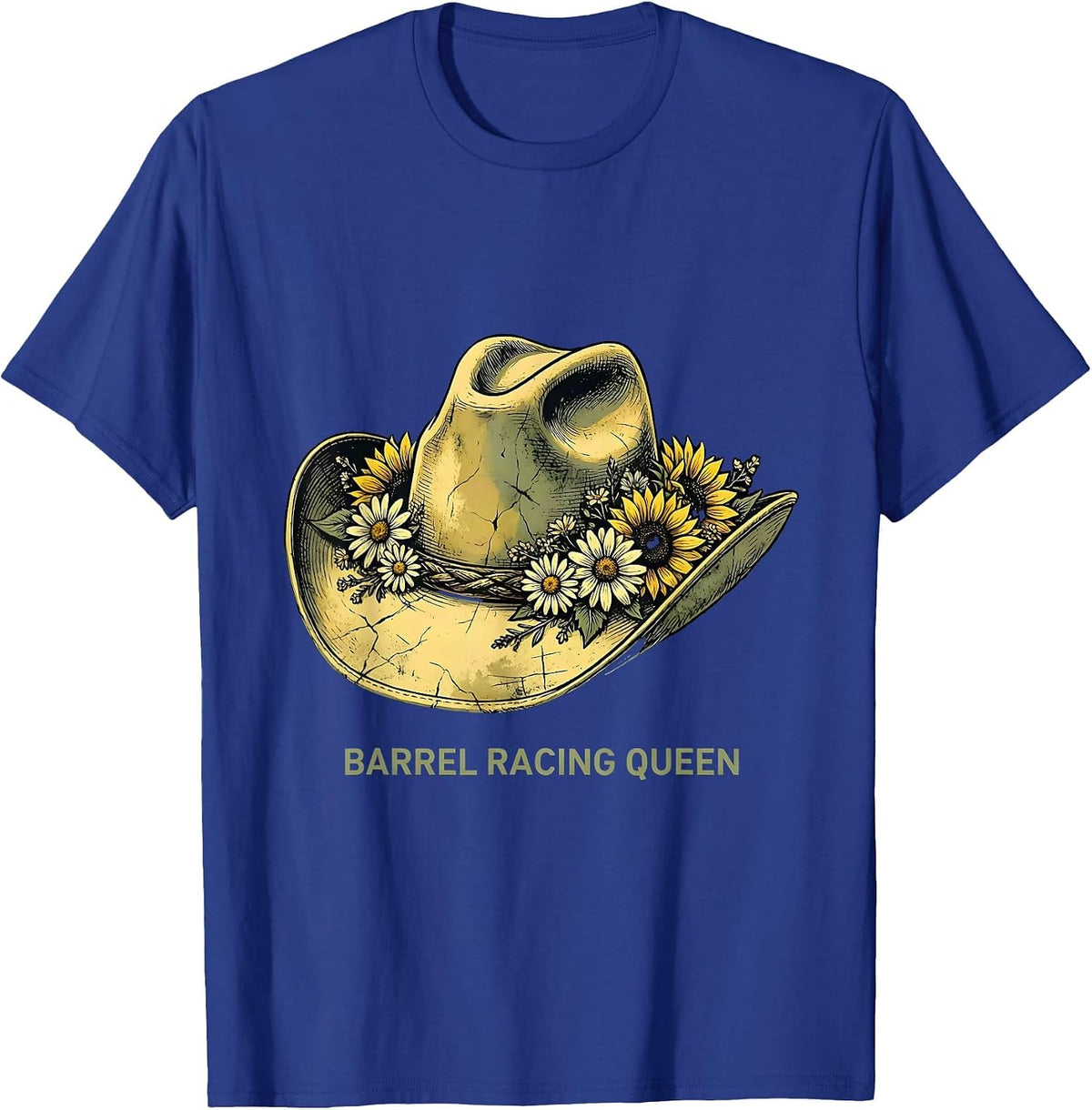 Men's Barrel Racing Queen Rodeo Cowgirl Design T-Shirt - Royal Blue