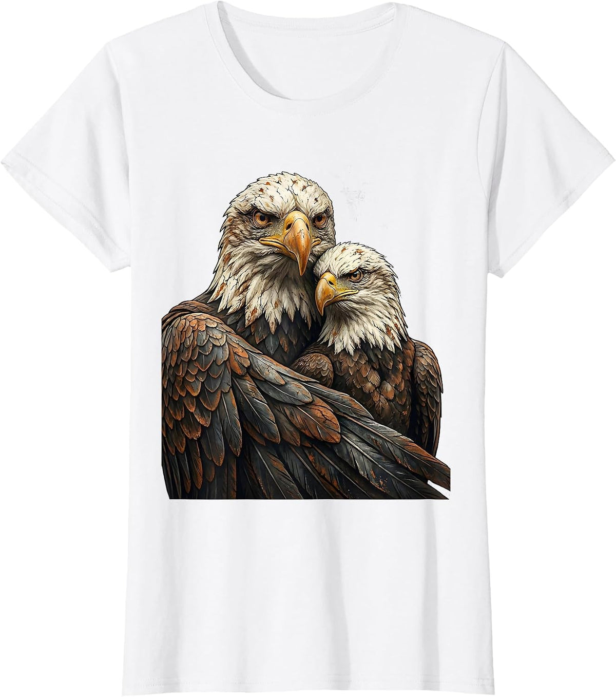 Bald Eagle Family Vintage Distressed Mascot Pride T-Shirt - White