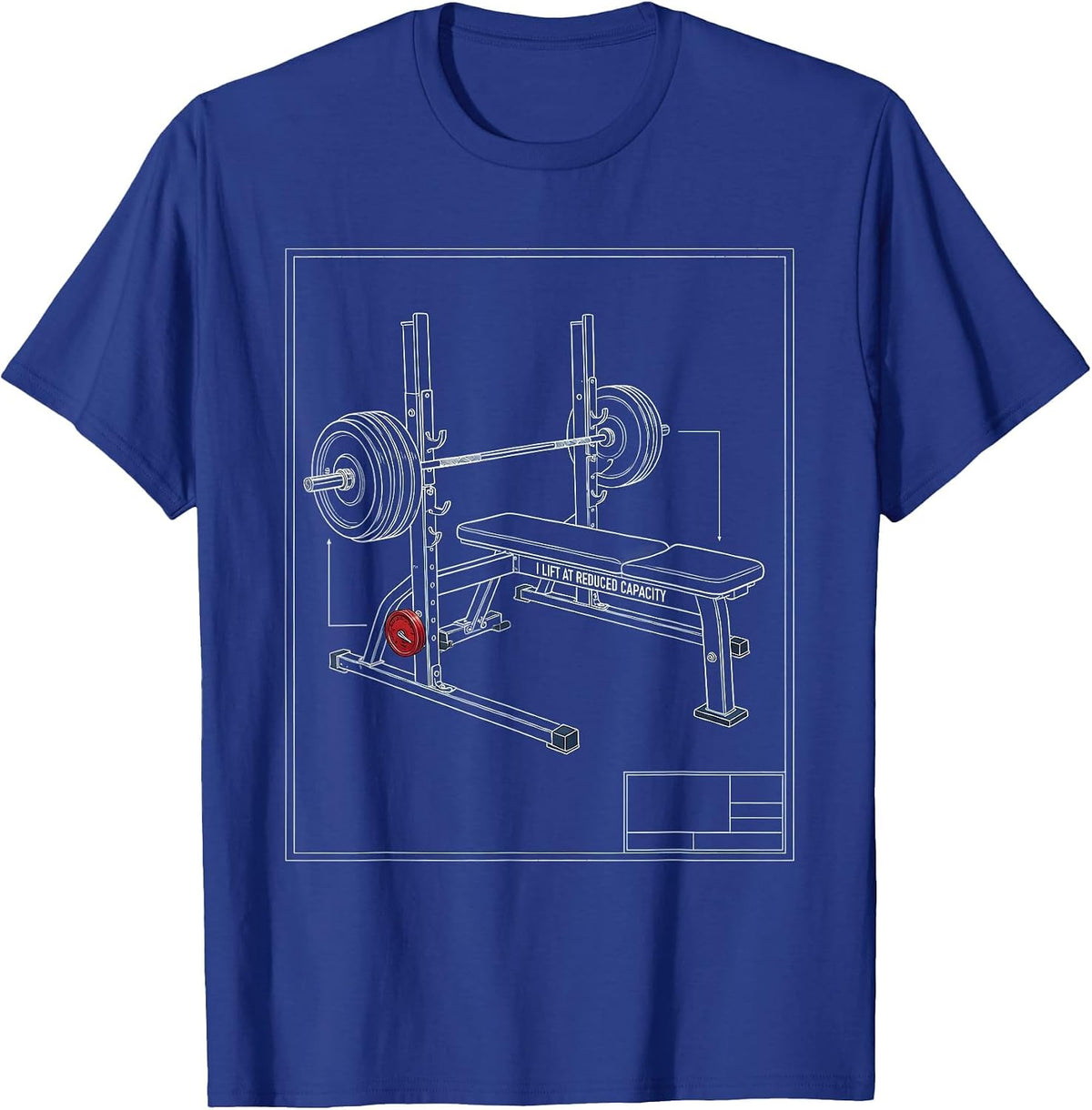 Men's I Lift At Reduced Capacity Funny Gym Weightlifting Workout T-Shirt - Royal Blue