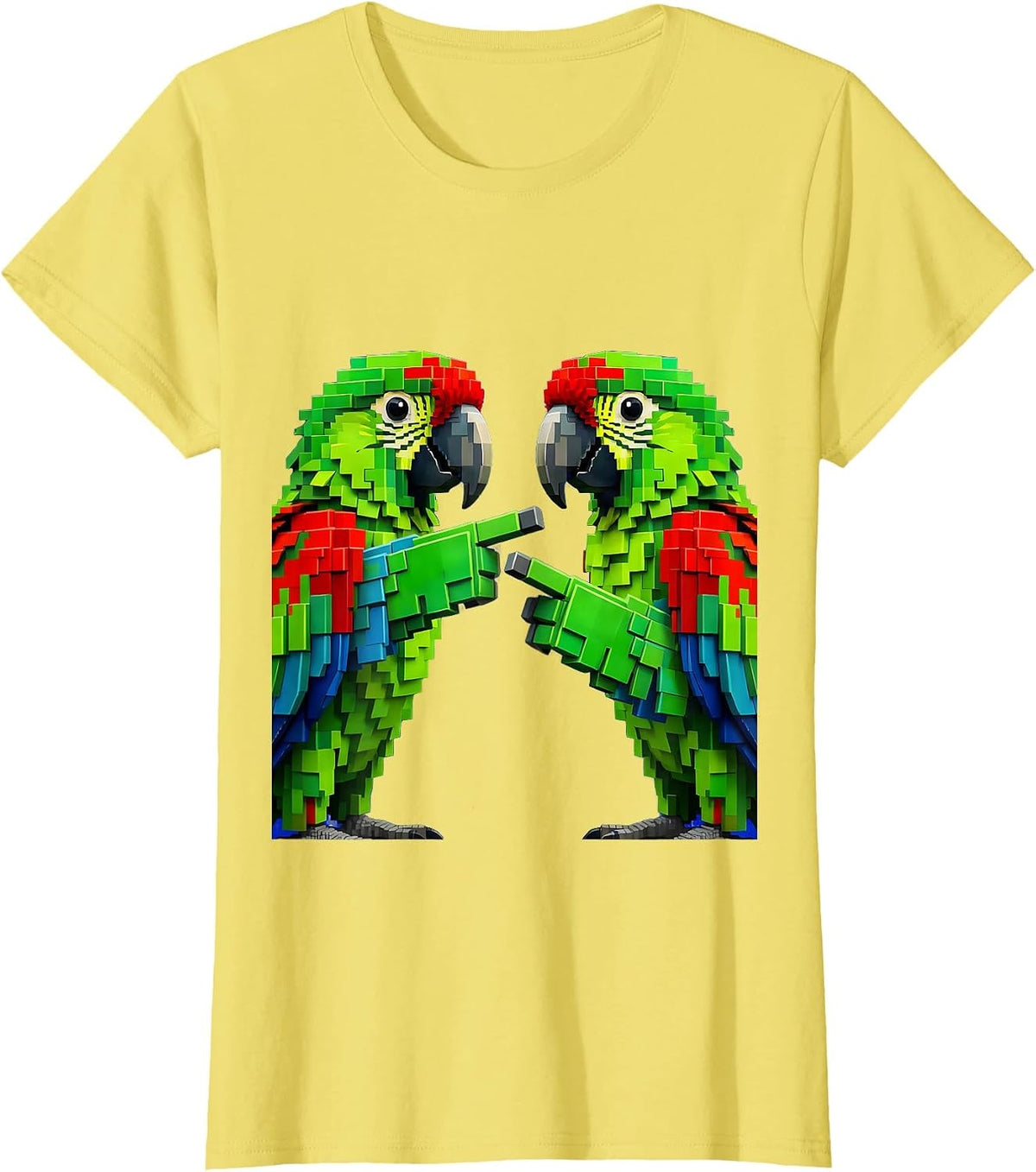 Dramatic Pointing Parrot Meme Graphic T-Shirt - Lemon Yellow