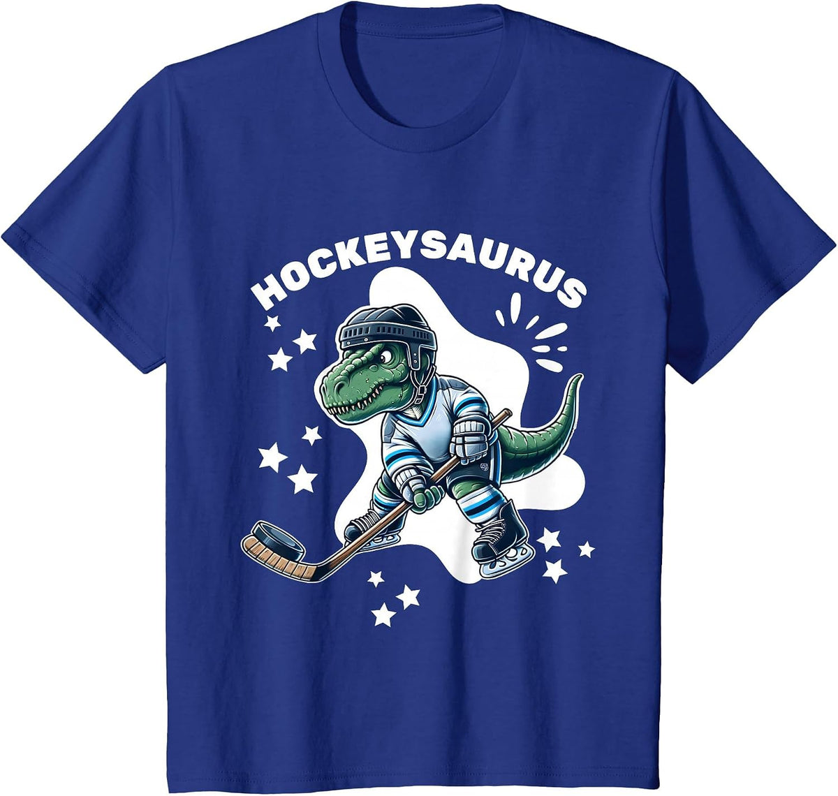 Hockeysaurus FunnyDinosaur Hockey Kids Hockey Boy T-Shirt - Royal Blue
