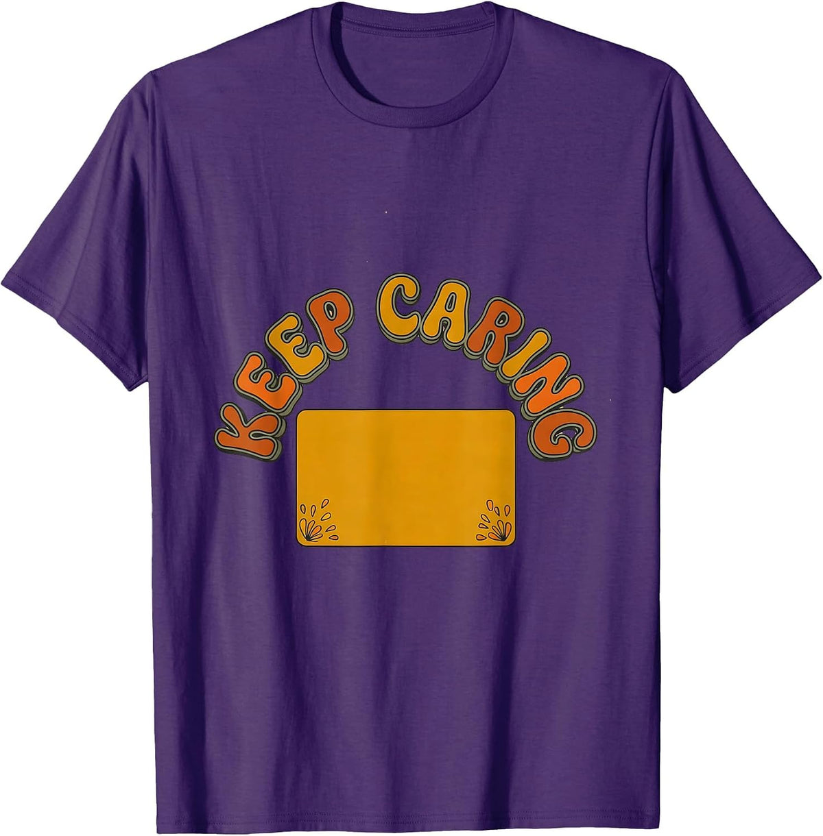 Keep Caring Retro 70s Positivity Special Education Teacher T-Shirt - Purple