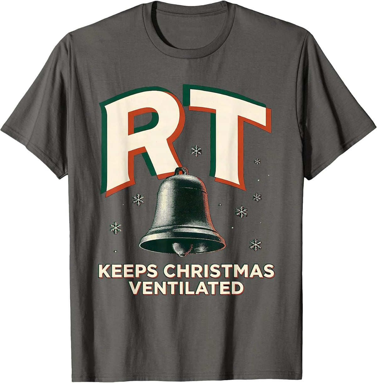 Men's RT Keeps Christmas Ventilated Funny Respiratory Therapist T-Shirt - Asphalt Grey