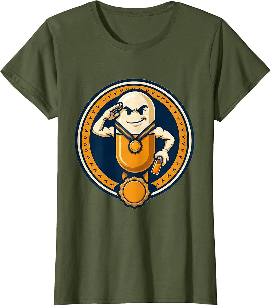 Capsule Mascot Pharmacy Tech Humor Pharmacist Gift T-Shirt, Women, Olive Green, 3X-Large - As Pictured