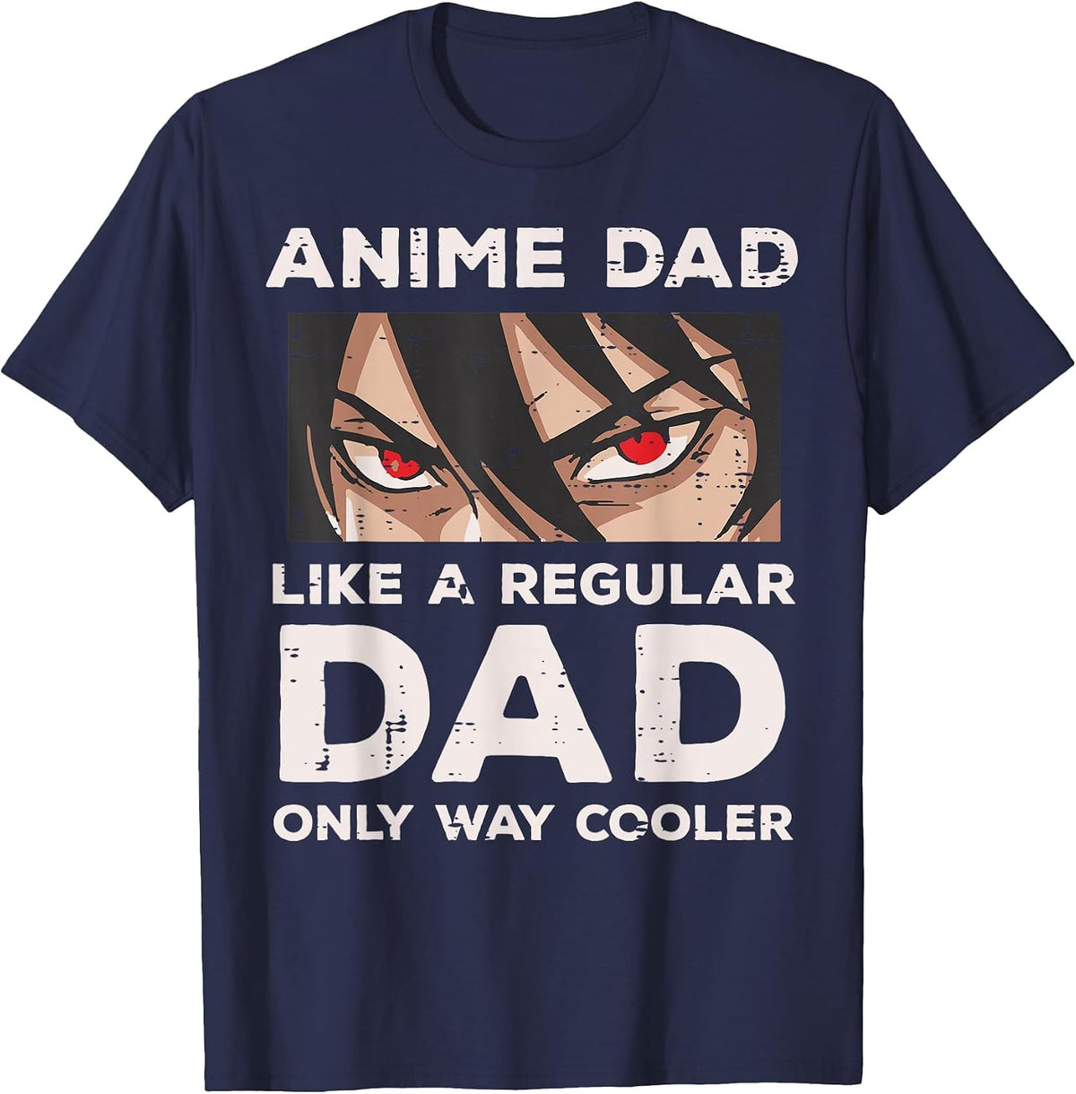 Anime Dad Like Regular Cooler Funny Fathers Day Daddy Papa T-Shirt - Navy Blue