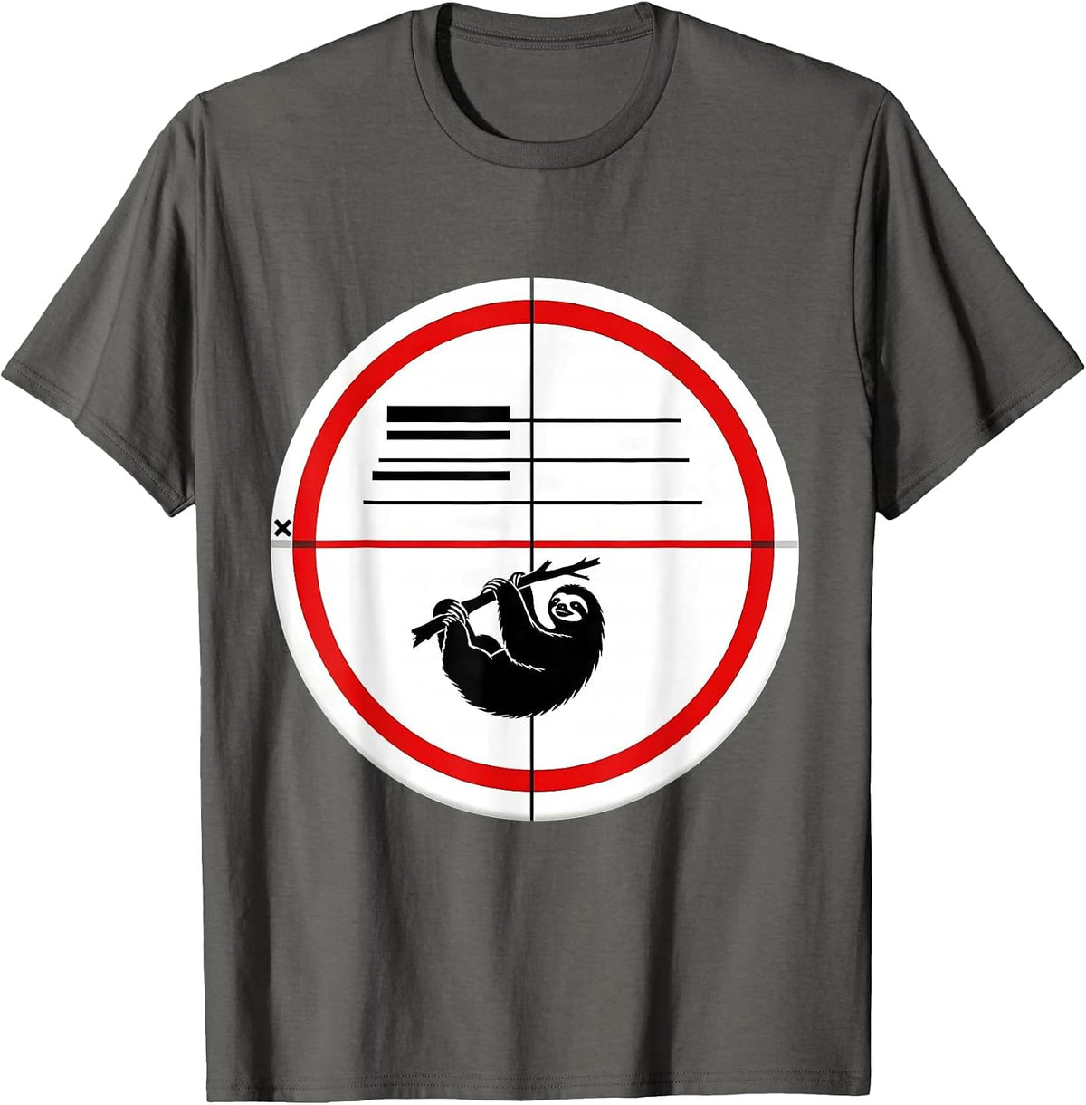 Sealed Sloth Badge Funny Lazy Humor Gift T-Shirt - Asphalt Grey