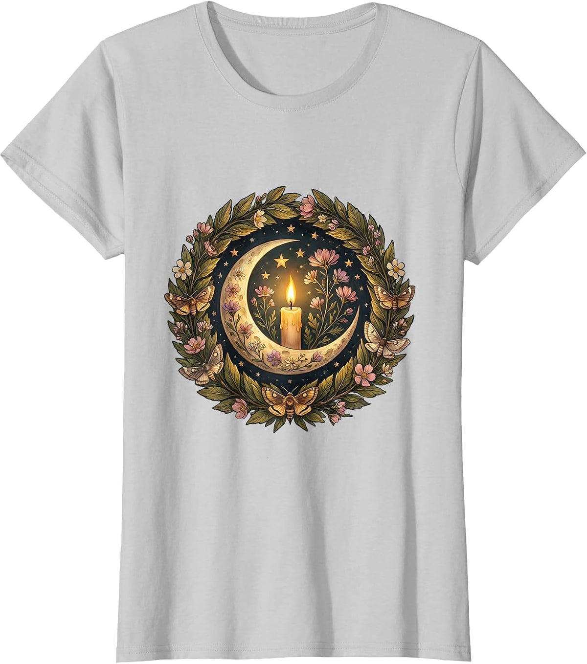 Aunt Sparkler Night Sky Celebration Graphic T-Shirt - Silver Grey
