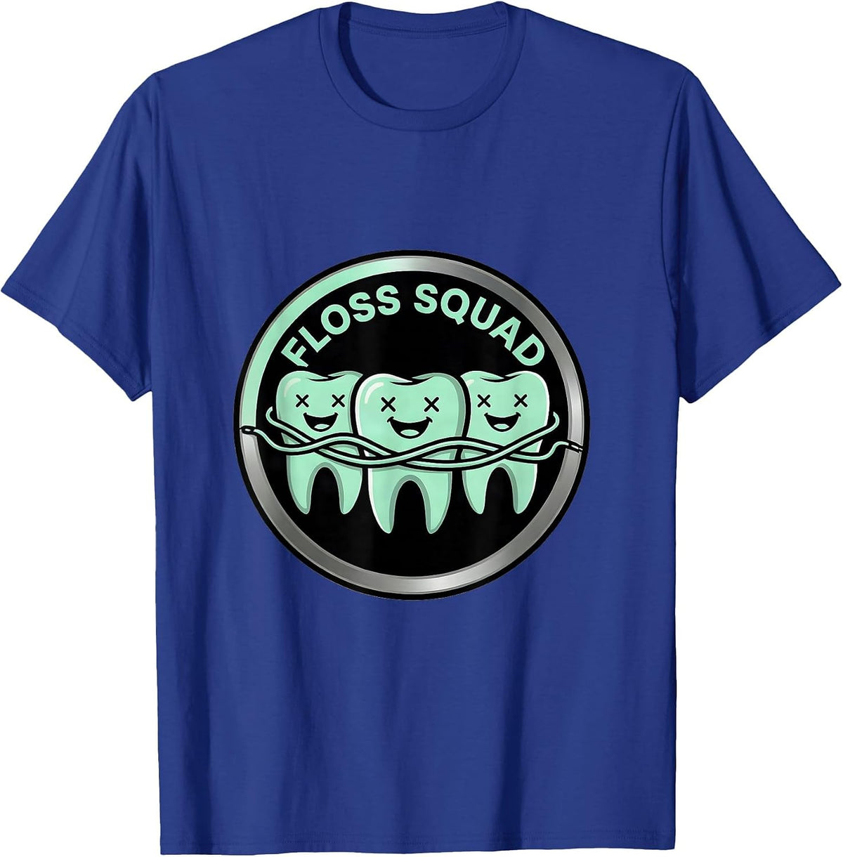 Chart Row Floss Line Dental Hygienist Squad Humor T-Shirt - Royal Blue