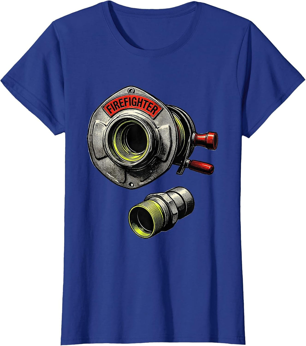 Women's Firefighter Risograph Fire Department Humor Gift for Fireman T-Shirt - Royal Blue