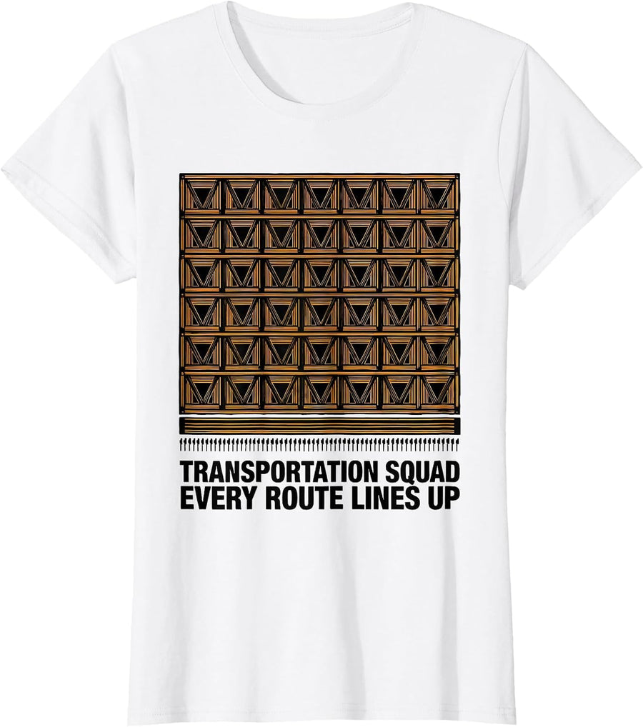 Women's Transportation Squad Every Route Lines Up School Bus Driver T-Shirt - White