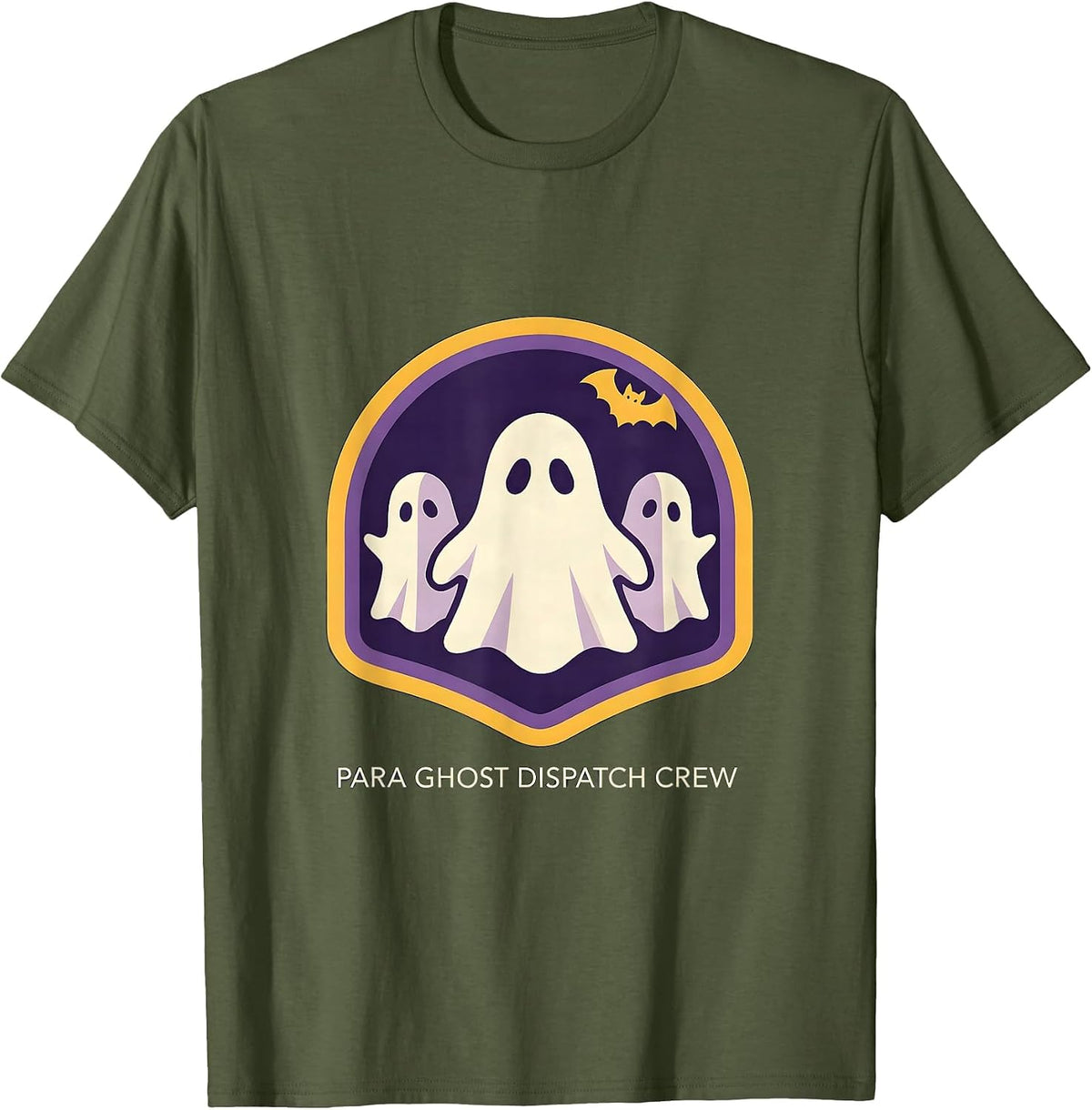 Para Ghost Dispatch Crew Funny Paraprofessional Halloween T-Shirt - Olive Green