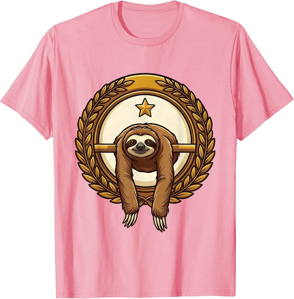 Men's Masked Sloth Chill Cartoon Humor Novelty T-Shirt - Pink