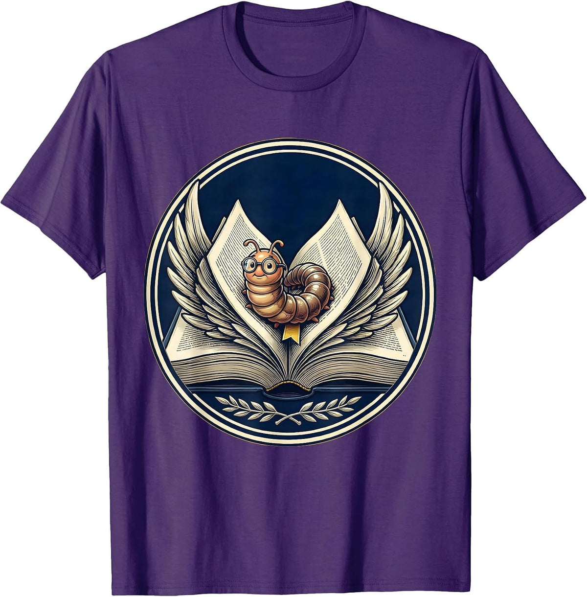 Men's Bookworm Literally Reading Inside a Book T-Shirt - Purple
