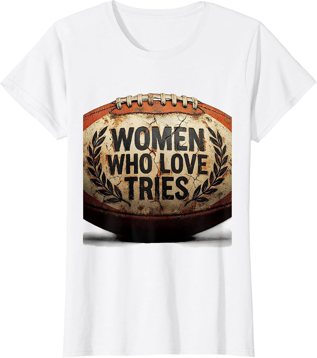 Women Who Love Tries Rugby Fan Design T-Shirt - White