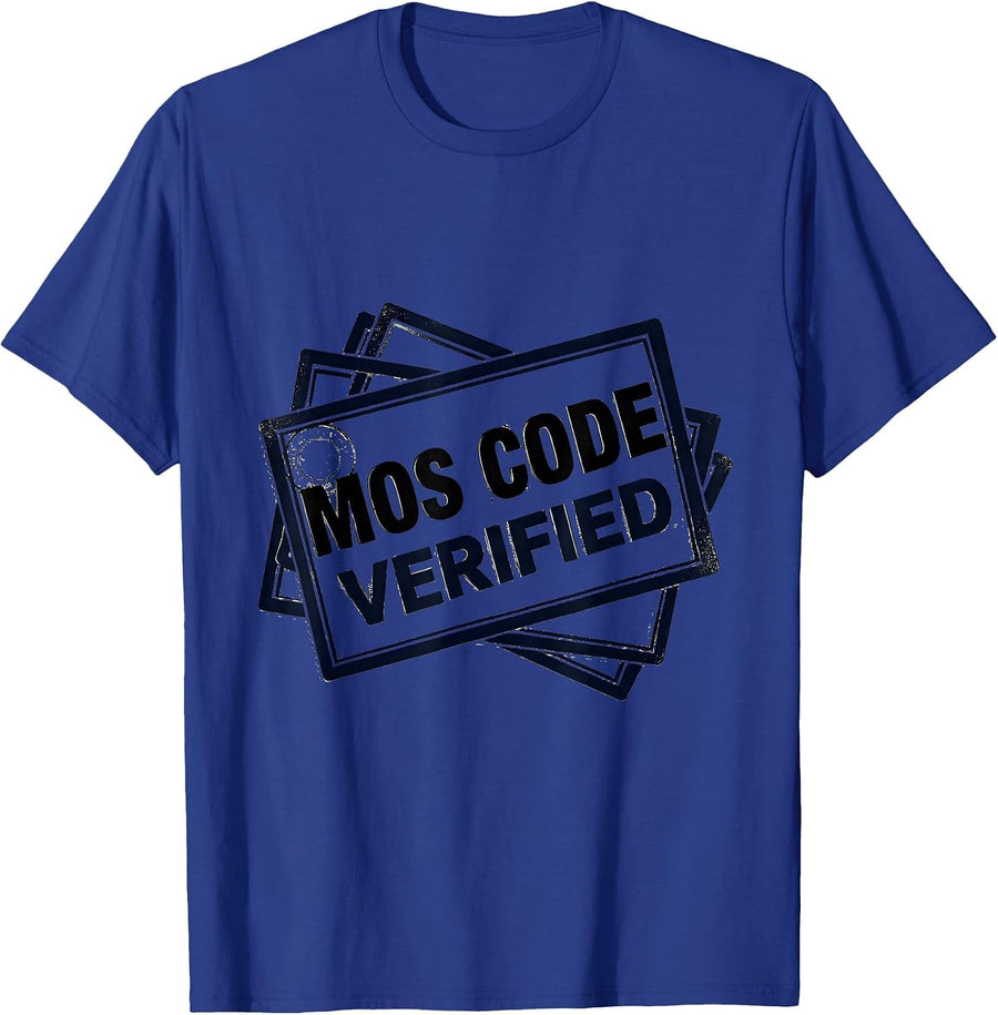 MOS Code Verified Vintage Military Veteran Pride T-Shirt - Royal Blue