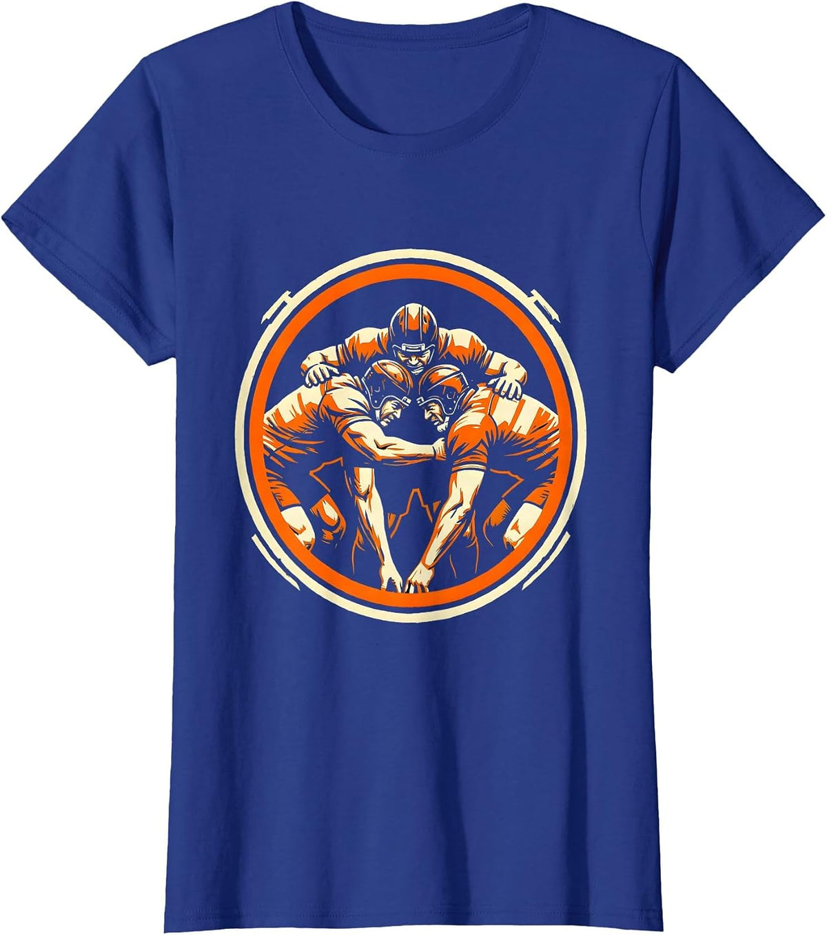 Women's Rugby Scrum Front Row Binding Graphic T-Shirt - Royal Blue