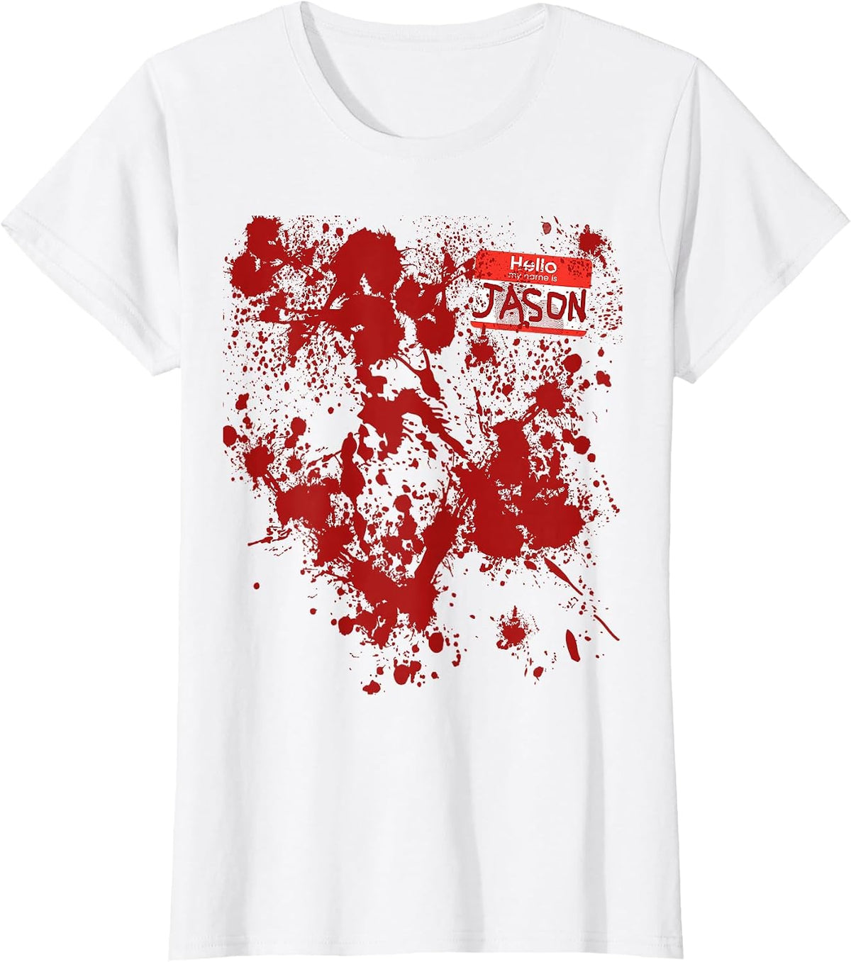 Hello My Name is Jason Bloody Funny Halloween Costume T-Shirt - White