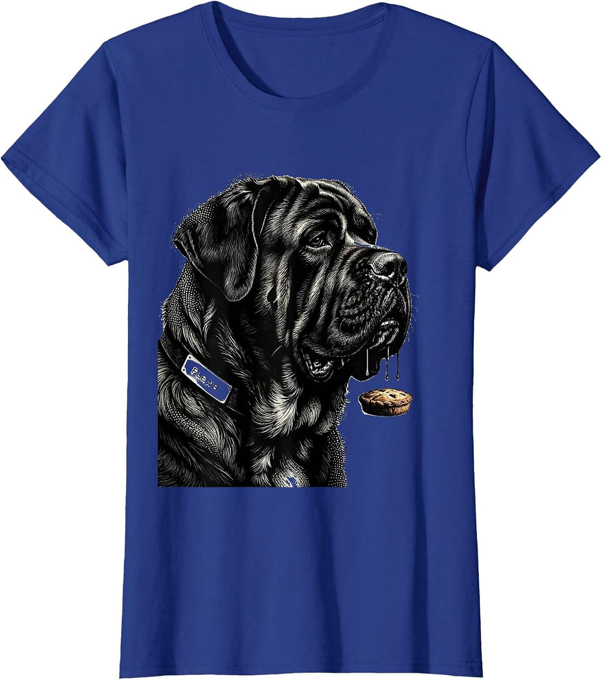 Women's FLEWS Funny Spanish Mastiff Jowls Dog Mom Dog Dad Humor T-Shirt - Royal Blue