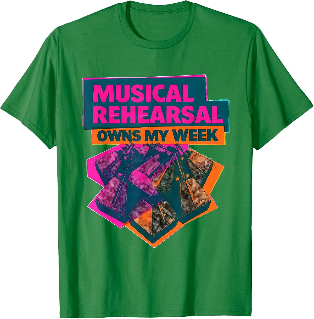 Men's Musical Rehearsal Owns My Week Funny Theatre Kid Musical T-Shirt - Kelly Green
