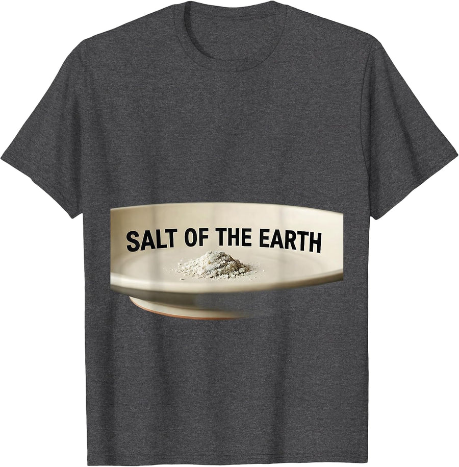 Men's Salt Of The Earth Minimalist Chemistry Pun Science Teacher T-Shirt - Dark Heather Grey