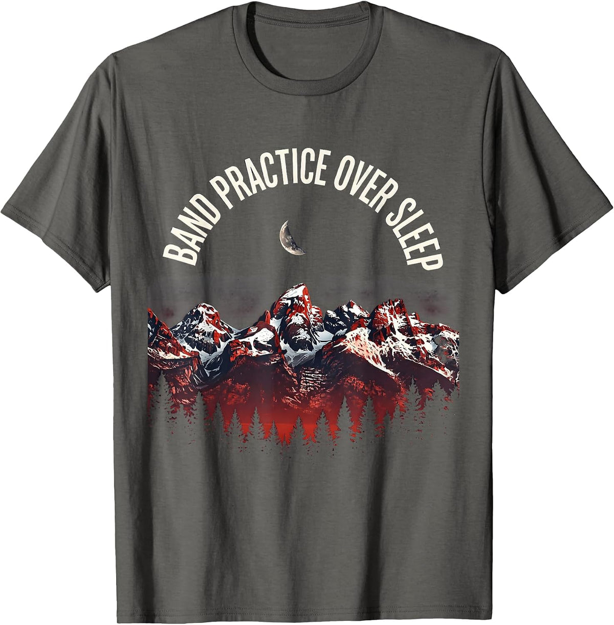 Band Practice Over Sleep Musician Design T-Shirt - Asphalt Grey
