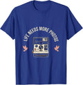 Life Needs More Photos Photography Lover Design T-Shirt - Royal Blue