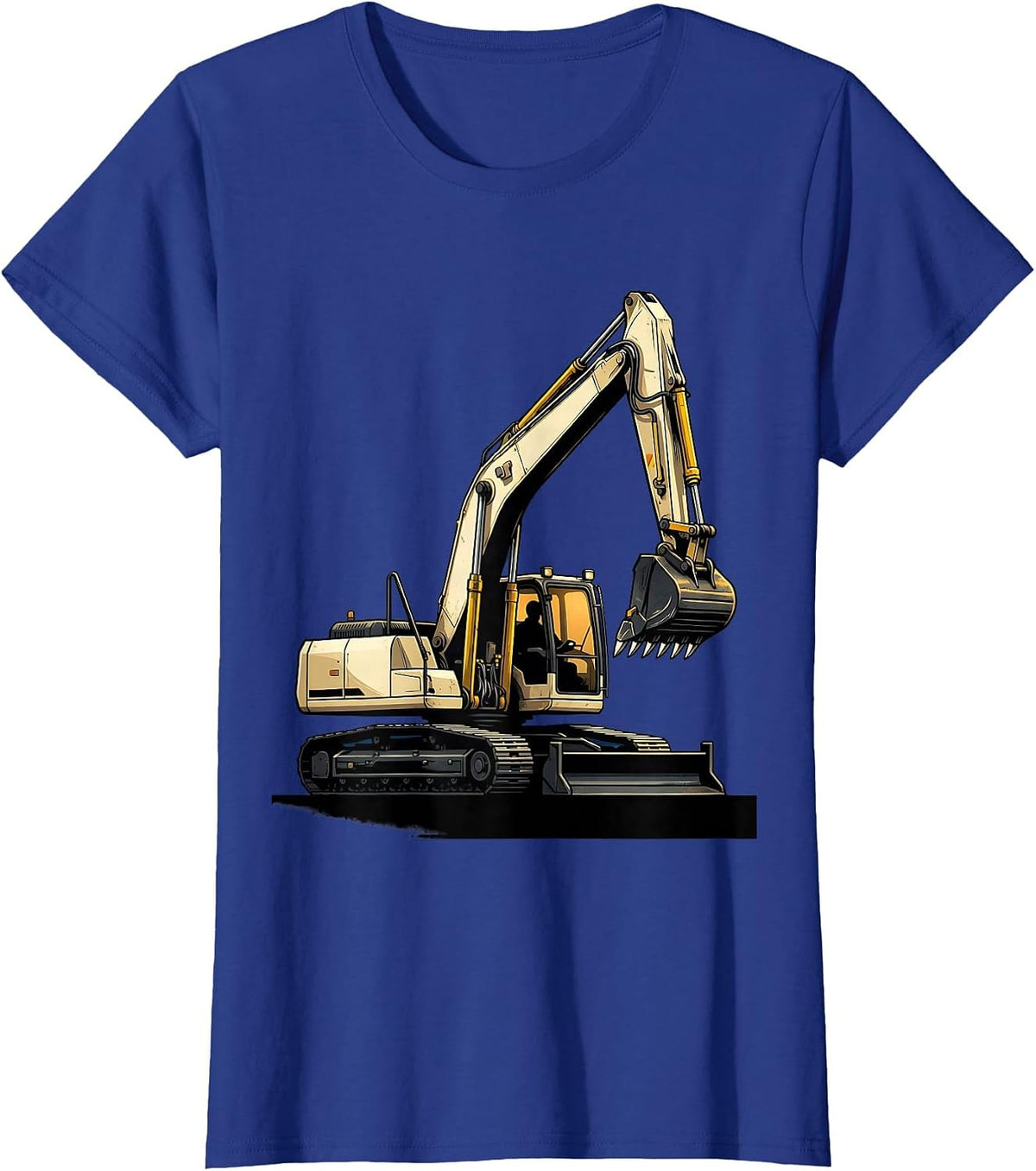 Women's Reduced Excavator Operator Vintage Sign Painter Badge T-Shirt - Royal Blue