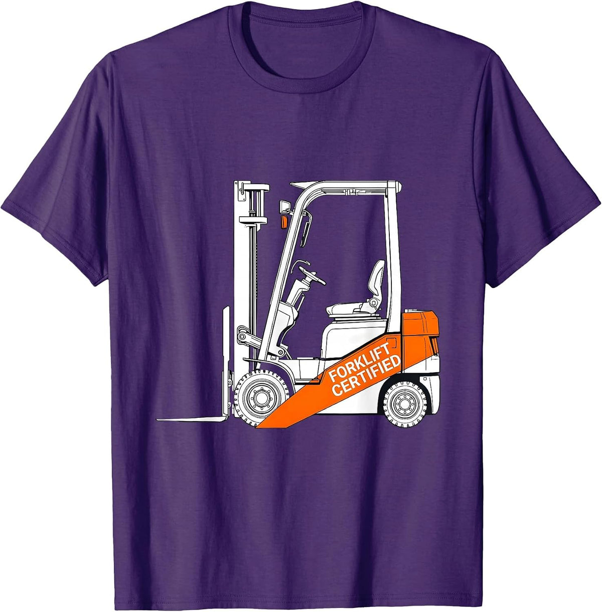 Forklift Certified Brutalist Graphic Construction Worker Gag T-Shirt - Purple