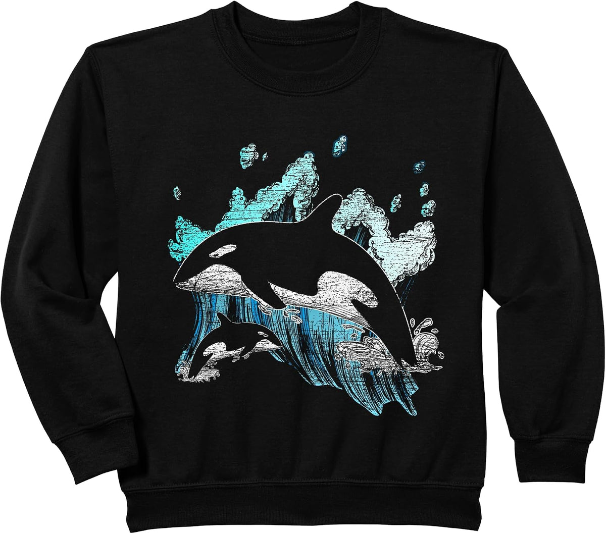 Killer Whale Ocean Swim Cool Animal Creature Orca Sweatshirt - Black