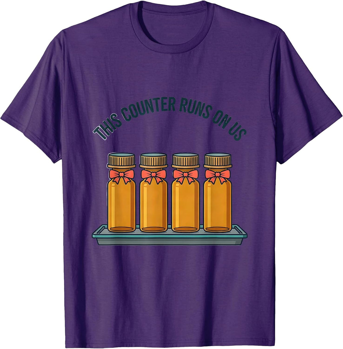 This Counter Runs On Us Cute Pharmacy Tech Humor T-Shirt - Purple