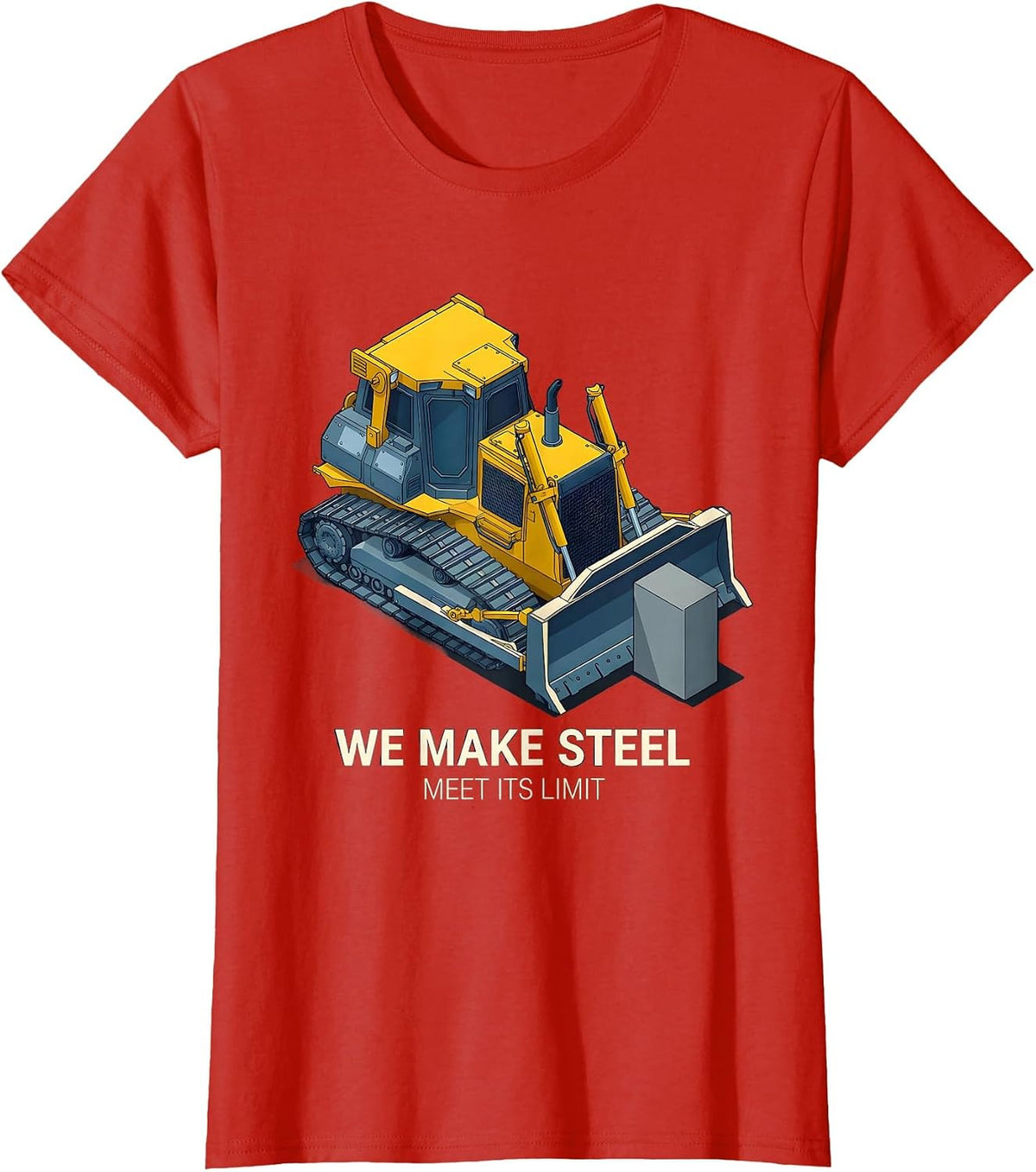 Women's We Make Steel Meet Its Limit Isometric Vector Heavy T-Shirt - Red