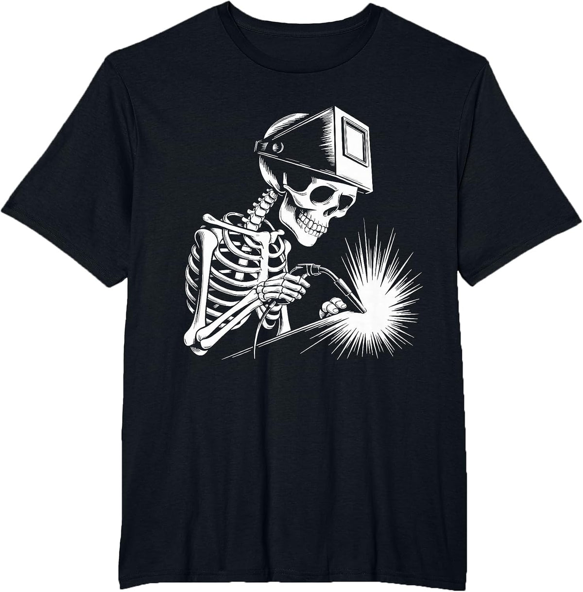Funny Skeleton Welding Lovers Spooky Halloween Welder T-Shirt - Black