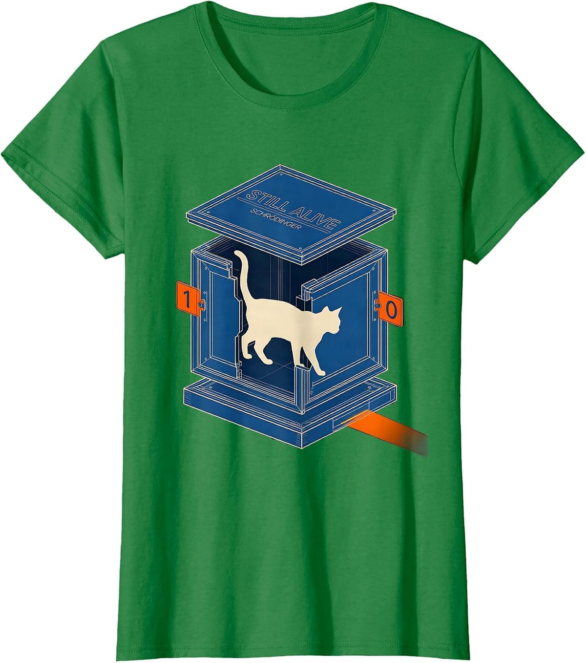 Still Alive Schrödinger Quantum Physics Humor Science T-Shirt - Kelly Green