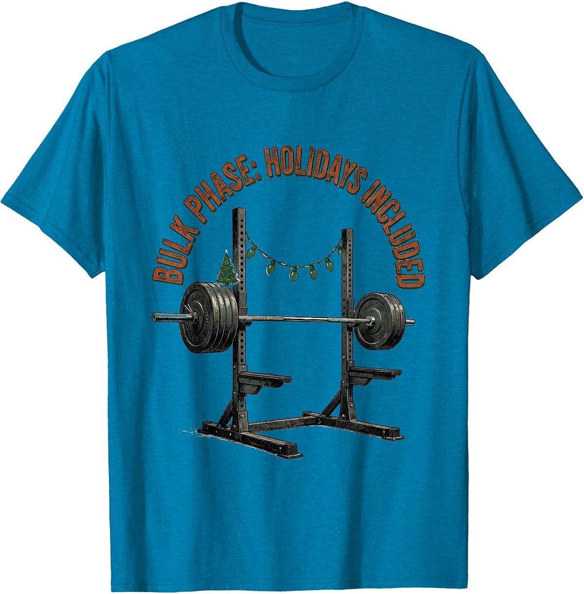 Bulk Phase: Holidays Included Vintage Weightlifting T-Shirt - Sapphire Blue